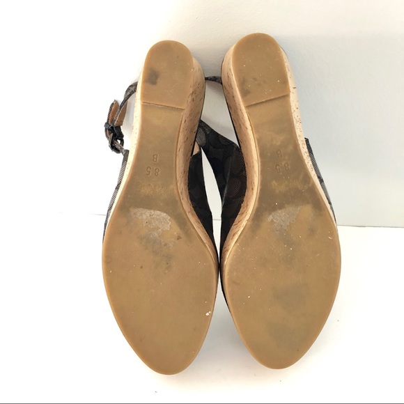 Coach Peep Toe Sling Back Platform Wedges - Picture 5 of 7